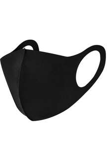 1pc Unisex Breathable Dust-Proof Face Mask, Sun Protection, Lightweight Knitted Fabric, Suitable For Spring/Summer - Black - View 4