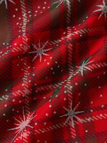 Kids Plaid Cape Adorable Ruffled Doll Collar Snowflake Pattern Cloak  Baby Shawl With Tie Closure - Orange - View 6