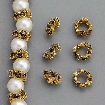 10/20/50pcs Vintage Butterfly & Floral Spacer Beads For DIY Elegant Bracelet, Necklace, Keychain, Jewelry Making, Spring Graduation Gift