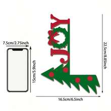 1 Piece Of Christmas Wooden Door Corner Decoration, Joyful Christmas And Christmas Tree Pendant, Suitable For Christmas Home Front Door Corner Pendant, Festive Party Decoration Pendant Home Decor Christmas Decorations Room Decor