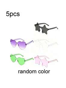 20/10/5/1 件套无框五角星形透明糖果色派对眼镜，适用于派对、游泳、海滩、生日、嘉年华和其他娱乐活动及派对礼品，颜色随机搭配 - 彩色 - 查看 8