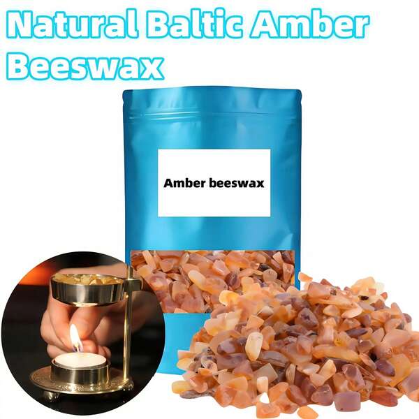 16/30g Cera de aceite esencial de ámbar báltico natural, resina natural incienso para aromaterapia, purificación del aire, meditación, limpieza de cristales. Adecuado para decoración del hogar DIY, limpieza espiritual, uso al aire libre, decoración del hogar de verano y celebraciones festivas