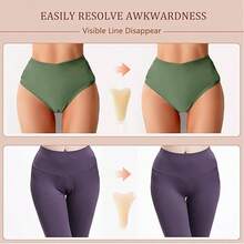 4pcsSeamless Coverage Underwear For Women, No Visible Line Underwear - Concealer Insert Silicone Pads