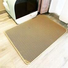 1pc Cat Litter Mat | Honeycomb Design | EVA Material | Anti-Slip, Leak-Proof And Easy To Clean | Multiple Color Options | Ideal For Pet Care, Cat Litter Box Accessories | Honeycomb Pattern Mat | Durable Pet Mat