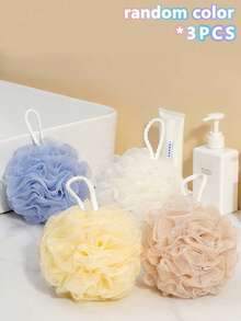 10pcs/1pc Soft Exfoliating Bath Sponge, Lace Mesh Bath Flower Ball, Suitable For Home Spa, Face And Body Cleansing, Rich Lather - Multicolor - View 13