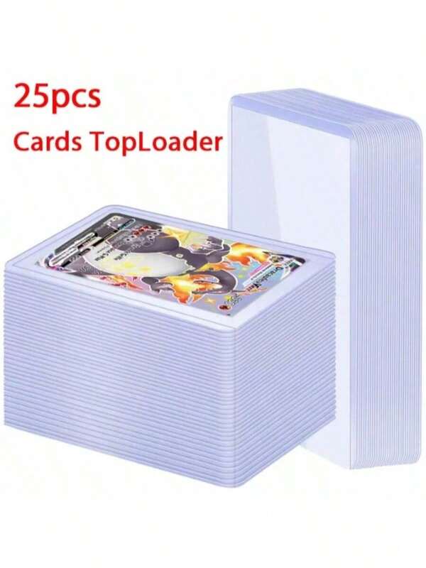 25/50 件卡套游戏卡顶部装载器 PVC 硬塑料玩具顶部装载器保护器交易存储礼物 3 x 4 英寸