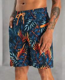 2 In 1 Men's Swim Trunks 9 With Zipper Pockets Bathing Suit Built-In Board Shorts Swimwear Long ShortsA Valentine's Day DZ3V - Màu xanh lá cọ - Xem 5