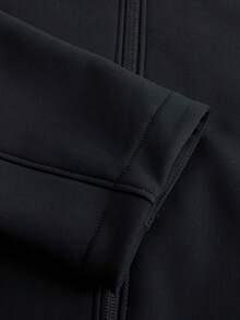 TECTOP Jachetă bărbătească toamnă/iarnă cu căptușeală termică, material elastic, moale și confortabilă, guler înalt cu fermoar, haină pentru drumeții în aer liber