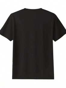 1 camiseta gráfica con estampado digital para mujer arma, silueta, estatua, ciudad Camiseta casual de cuello redondo y manga corta. Camiseta de algodón ligera para las cuatro estaciones, lavable a máquina, no lavar en seco. - Negro - Ver 3
