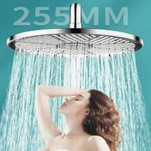 Nuevo cabezal de ducha de lluvia de panel grande de 10 pulgadas, cabezal de ducha de alta presión, ahorro de agua, grifo de ducha de lluvia superior, accesorios de baño - Pulverizador superior-A - Ver 1