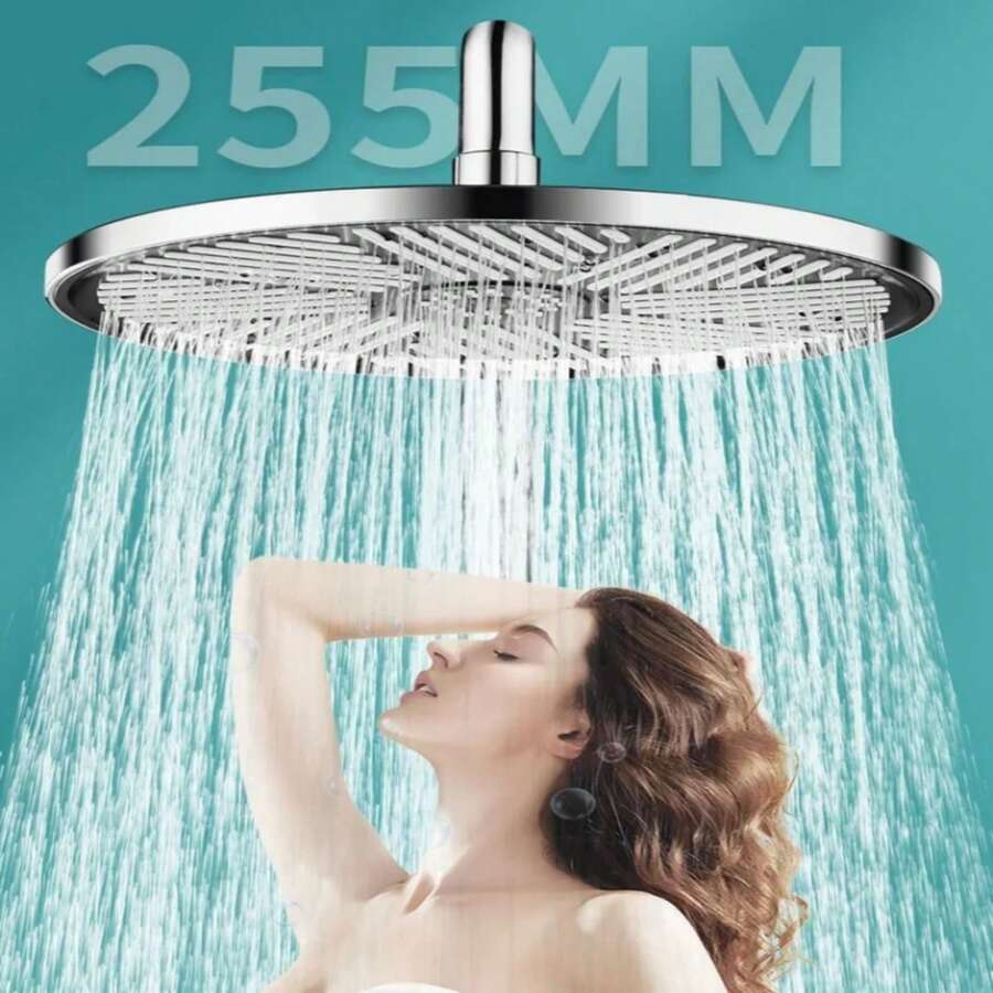 Nuevo cabezal de ducha de lluvia de panel grande de 10 pulgadas, cabezal de ducha de alta presión, ahorro de agua, grifo de ducha de lluvia superior, accesorios de baño - Pulverizador superior-A - Ver 1