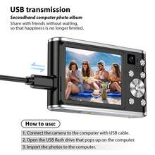 松典4K数码相机，4800万像素Vlog相机，适用于直播，前后双摄像头，双镜头自拍，16倍数码变焦，防抖功能，2.8英寸屏幕，1300万像素CMOS传感器，包含1块电池和32G SD卡，小巧便携旅行Vlog相机，是初学者的理想礼物。 - 相機+記憶卡 - 查看 9