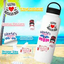 50 张粉色贴纸，美观防水励志贴纸，适用于节日装饰礼品包装水瓶笔记本电脑手机剪贴簿，爱妈妈，乙烯基卡通贴纸，适合青少年成人、万圣节、圣诞节礼物 - 彩色 - 查看 9