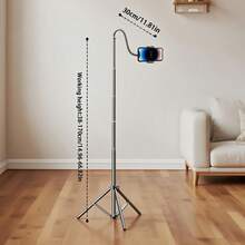 带手机支架的灵活鹅颈三脚架，便携式金属三脚架，适用于直播、视频博客、烹饪、健身、视频录制和观看，适合暑假、旅行、户外活动、直播、稳定录制假期旅行户外活动稳定录制 - 彩色 - 查看 8