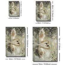 1幅带框/不带框复古天鹅湖风景海报，浪漫爱情墙面艺术帆布画，简约农舍风格复古装饰画，适合情侣、爱人、公寓、客厅、卧室、现代家居装饰 - 彩色 - 查看 7