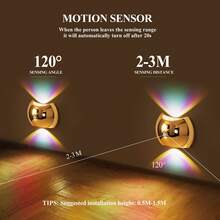 LED Bewegungsmelder Nachtlicht, Induktionslampe, LED Wandleuchte, kabellose aufladbare magnetische Leuchte mit Sonnenuntergang-Atmosphäre, für Schlafzimmer, Flur, Treppe, Smart Home Dekoration - 3-Farben & Sonnenuntergang Lichteffekt, ohne Verkabelung, einfache magnetische Installation, USB-betrieben, 1200mAh Akku, 2 Modi (Immer an/Sensor), einstellbare Helligkeit, minimalistisches Design, hochwertige LED-Beleuchtung für Wohndekoration