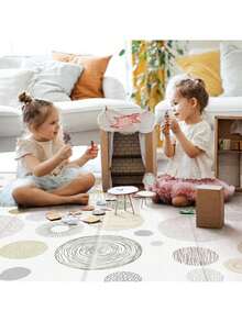 Foldable Baby Play Mat, PIGLOG Waterproof Playmats For Babies And Toddlers Kids, Foam Playmat For Tummy Time, 50x50/59x59/79x71 Playpen Mat, Reversible Portable Baby Floor Mat For Infant, Toddler, Circle(This Product Does Not Include A Fence.) - vòng tròn - Xem 8