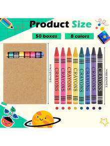 【彩色蜡笔套装】40盒，每盒6种不同颜色的蜡笔 - 蜡笔包装，迷你蜡笔盒 - 适合教室、家庭生日、学校教师派对礼物（包装随机，手工制作，可能存在不影响使用的轻微瑕疵） - 彩色 - 查看 6