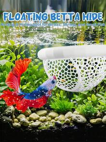 水族箱配件、漂浮式水族箱休闲区、鱼类躲藏隧道、水族箱装饰洞穴、小型水族箱鱼虾休息栖息地、室内水族箱宠物用品 - 彩色 - 查看 1