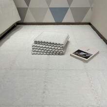 16 件家用纯色拼布垫，装饰性卧室拼图厚泡沫地毯垫，毛绒可修剪纯色拼布垫