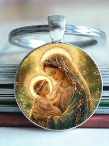 1pc Vintage Virgin Mary Key Chain, Fashion Accessory For Men And Women, Ideal Gift For Birthday, Christmas And Friends Gift Ideas Bag Accessories Lanyards With Id Holder Car Accessories Bag Charms