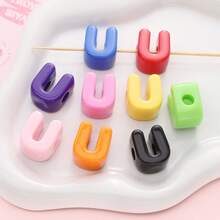 20pcs Multicolor Large Hole Acrylic Letter Beads, Handmade Decorative Letter Spacer Beads For Necklace Accessories, DIY Jewelry, Phone Chain, Jewelry Making, Beading Supplies - DIY - View 12