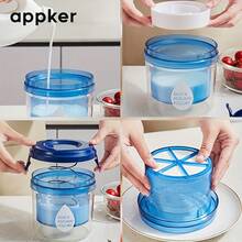 1 件塑料酸奶过滤器，希腊酸奶机过滤器，超细网眼，可重复使用的果汁过滤器，多用途奶酪过滤器，适用于坚果豆浆果汁茶咖啡，厨房工具 - 彩色 - 查看 4