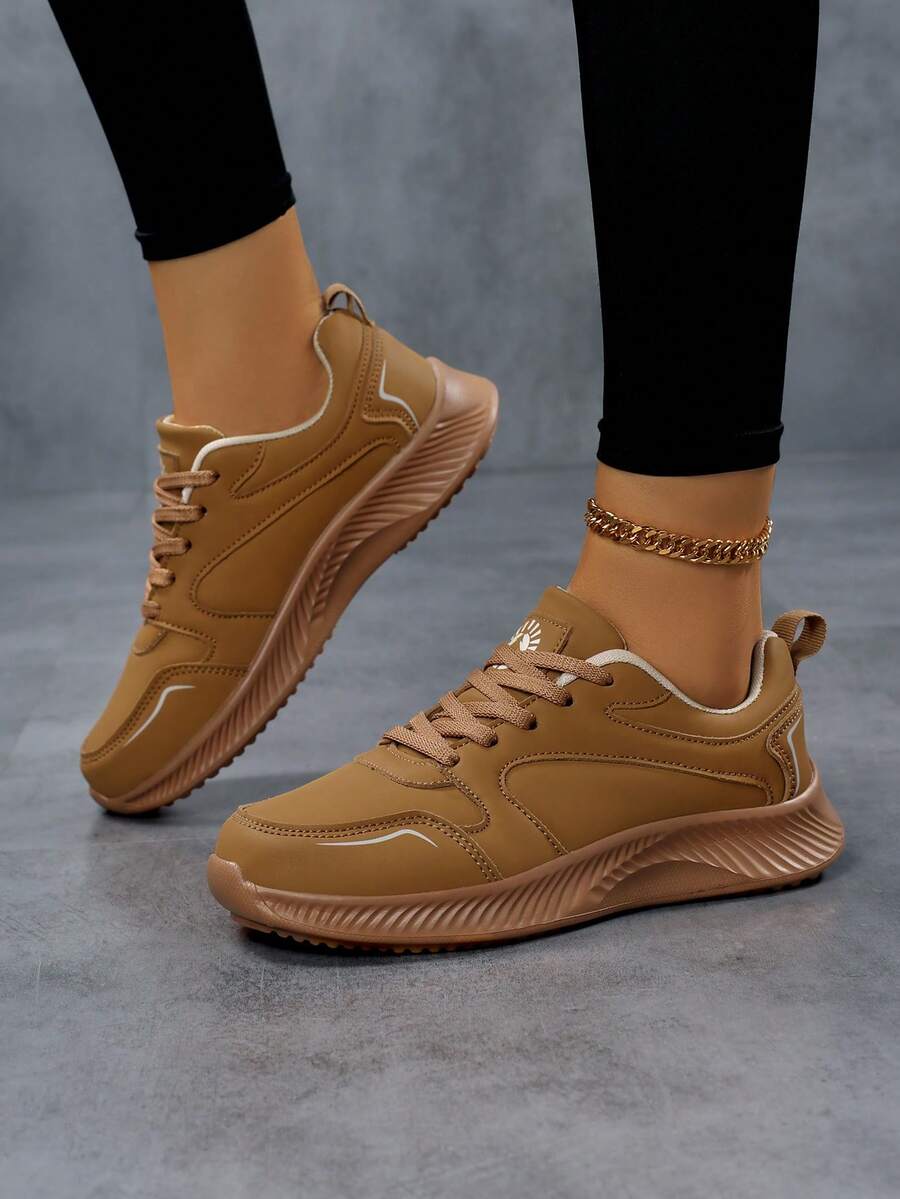 Giày chạy bộ Camel Retro dành cho nữ, Thiết kế khối màu chắp vá, Giày thể thao thường ngày đa năng, Giày chạy bộ nhẹ, thoáng khí dành cho nữ Thu/Đông 2025, Mặt trên bằng da, Giảm xóc, Đế mềm chống trượt, Giày đi bộ thoải mái cho người trung niên và người cao tuổi, Giày làm việc đế mềm chống trượt, êm ái cho nhân viên khách sạn, Giày thể thao ngoài trời thời trang dành cho nữ, Mặt trên bằng da thoáng khí, Giày đi bộ đường dài nhẹ, Giày đi bộ đường dài/du lịch chống trượt, chống mài mòn mùa xuân/thu - Lạc đà - Xem 1