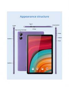 TenYide Children's Learning Tablet, Suitable For Children's Reading And Online Learning, Equipped With Tablet PC Functions, Android System, 16GB RAM+128GB ROM, Dual SIM Card, Supports WiFi, Bluetooth, Dual Cameras