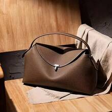 Sweden's Niche TOTEME 2025  NewFashion Light Luxury Shoulder Bag - Soft Commuter Totewith Adjustable Strap, Detachable Sash, And Cotton LiningAvailable In Deep - Xám - Xem 9