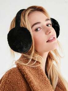 1 Pack Winter Earmuffs Foldable Fluffy Ears Plush Fluffy Warmer Women's Cute Earmuffs With Plush Heat Liner Furry Winter Outdoor Cold Weather Winter Accessories