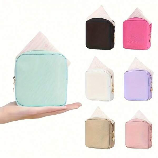 1pc | Sanitary Napkin Storage Bag, Portable Large-Capacity Pouch (Simple Style) | Spacious, Discreet Design, Durable Material | For Storing Sanitary Napkins/Panty Liners/Tampons, Daily Use, On-The-Go Carry, Girls' Essential, Travel/Lunch Bag Organization