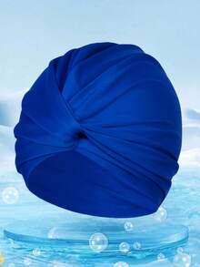 Women's Long Hair Black Swimming Cap, Fabric Swimming Cap, Soft & Pressure-Free Swimming Cap, Stretchy Fabric Won't Squeeze Head, High-End Swimming Cap, Beach Accessory, Swimming Pool Floater - Multicolor - View 9