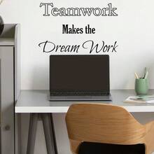 Teamwork Makes The Dream Work Office Classroom Sport Football Cute Inspirational Family Love Vinyl Quote Saying Wall Art Lettering Sign Room Decor