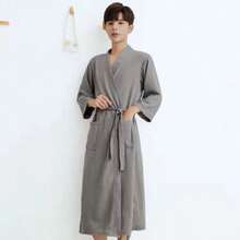 1 pezzo Accappatoio a nido d'ape, Accappatoio kimono unisex per adulti, Yukata primaverile/estiva, Accappatoio da spa per hotel/casa, Assorbente e asciugatura rapida, Vestibilità morbida, Multicolore, Essenziali per il bagno e la casa - Multicolore - Visualizzare 8