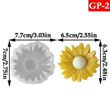 1 件向日葵硅胶蜡烛模具适用于 3D 芳香疗法 DIY、肥皂、粘土、石膏、环氧树脂工艺、节日礼物 - 白色 - 查看 11
