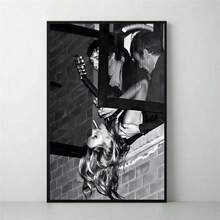 1 件标志性 90 年代超模艺术 - 黑白图案帆布可打印海报墙面艺术 - 垃圾摇滚摄影装饰。现代客厅卧室无框装饰艺术 - 彩色 - 查看 8