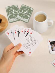 Customized Playing Cards, Blank Playing Cards, Wine Glass Patterns, Wedding Cards With Guests' Messages, Items As Alternatives To Wedding Photo Albums For Wedding Gifts, Deck Of Playing Cards With Photos - Green - View 4