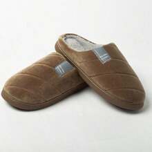 Dép đi trong nhà mùa đông dành cho nam, lót lông mềm mại - Ấm áp và mềm mại, thích hợp mang trong nhà (Nên đặt mua lớn hơn một cỡ) - Màu nâu - Xem 7