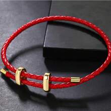 1 pieza Cuerda de 3,0 mm con cierre en forma de 8, pulsera ajustable DIY de moda - Rojo - Ver 4