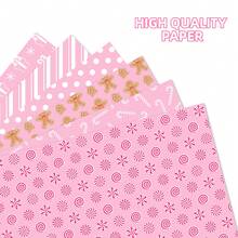 12pcs Each Pack Of 12 Pink Christmas Gift Decorative Paper, Holiday Gift Box Paper, Snowflake Gingerbread Man Decorative Wrapping Paper, With A Christmas Theme, Is Designed With Various Stripes, Polka Dots, Candy Canes And Gingerbread Men. The Main Color Is Pink, Which Is Cute And Exquisite, And Will Greatly Increase The Fun And Festive Atmosphere