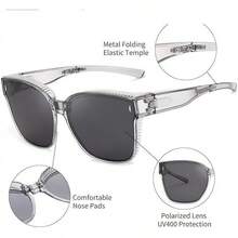 Retro 3 Unidades, Lentes de Sol para Mujeres y Hombres, Gafas Polarizadas Plegables UV Protection, Medio Marco para Conducir y Deportes al Aire Libre - 1 - Ver 3