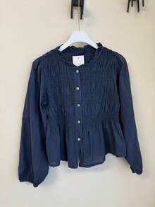 Women Blouses - Navy Blue - View 3