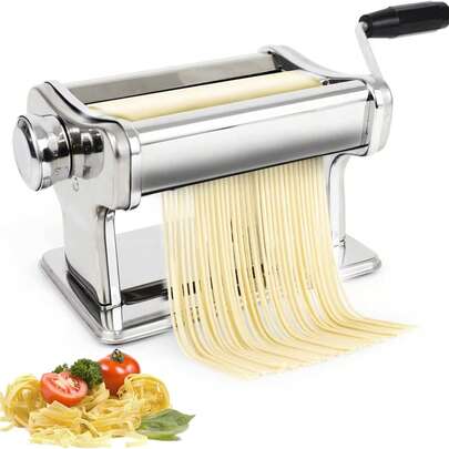 STARLEY-Maquina de Pasta Manual de Acero Inoxidable Máquinas pasta Fresca italianas 18 x 15 x 13 cm