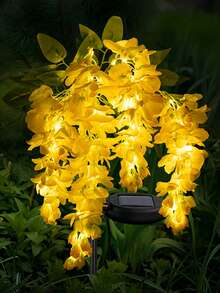 10Pcs Solar Wisteria Flower LED Light, Outdoor Garden Patio Decorative Lamp, 52pcs Beads, Dual Mode (Normal & Blinking), Plastic Material, Light Sensor Control, Removable Photovoltaic, Solar Charging Nickel Battery, Outdoor Illumination|Vibrant Garden Decor|Realistic Flower Shape, Solar Garden Lights(Pink, Blue, Yellow, Purple) - 紫藤花 - 查看 15