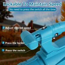 Rechargeable Blower,  Lightweight, Cordless Blower,  Electric Blower, Low Vibration, Flat Nozzle, Leaves Cleaning, Yard Cleaning, Snow - Tipo de Enchufe A USA (110-127V) - Ver 2