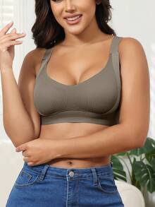 4PCS EssElegance Push-Up Seamless Bra Set - Adjustable Straps & Wire-Free Support For Daily Wear, Ultra-Soft Breathable Fabric Fall Clothes For Women - 彩色 - 查看 9