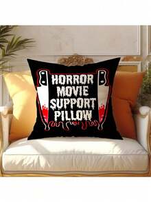 1 Stück/2 Stück Weihnachts-/Halloween-Dekoration, energiegeladener Cottage-Stil Horror-Film Kissenbezug - Weicher Plüsch einseitig Muster, Reißverschluss Polyester Kissenbezug, nur Handwäsche, dekorativ für Sofa, Wohnzimmer, Schlafzimmer und verschiedene Raumtypen - Mehrere Größen verfügbar (Kissenfüllung nicht enthalten)