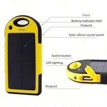 Batería externa portátil de 20000mAh con panel solar, cargador de batería externa con luz LED para todos los teléfonos inteligentes.Regalo para el Día del Padre, cumpleaños o Navidad. - Multicolor - Ver 9