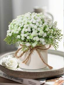 1/2/3件装人造满星白色花瓶花盆，PE材质，仿真花，仿真植物，婚礼装饰，人造植物，桌面装饰，花园装饰，房间装饰，桌面摆件，家居装饰，婚礼季，情人节礼物，复活节装饰，花园装饰，学校宿舍办公室装饰 - 彩色 - 查看 8